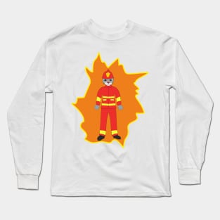 Firefighter cat Long Sleeve T-Shirt